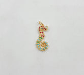 18K Gold Filled Charm CZ Micro Pave Rainbow Color Seahorse Charm, Pave Seahorse Pendant, Pave Seahorse Charm for Necklace Bracelet, CP1409